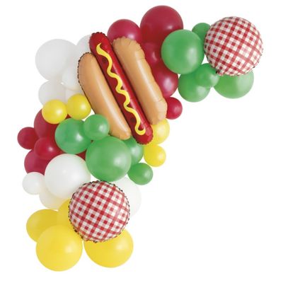 BBQ Party Giant Foil and Solid Latex Balloon Garland Kit, 44pc