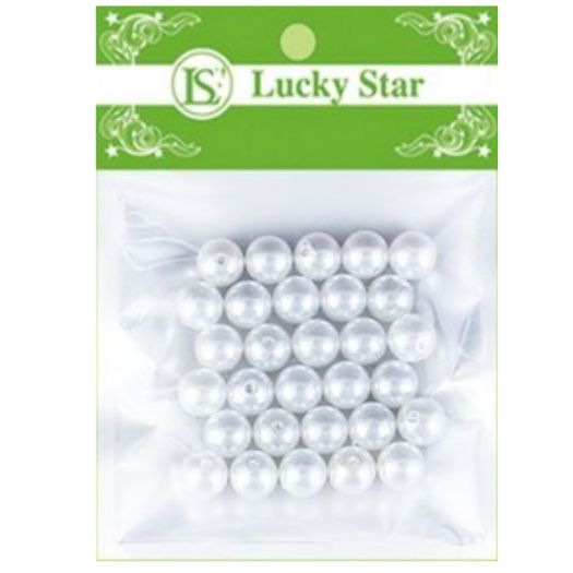 White 12mm Round Loose Pearl Beads for Crafts and Décor