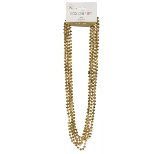 Metallic Bead Necklaces, 33", 6ct, Color: Gold