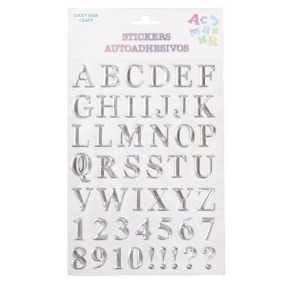 1" Metallic Alphabet and Number Stickers – Gold or Silver