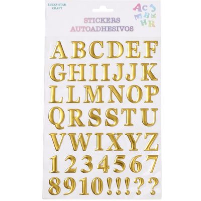 1" Metallic Alphabet and Number Stickers – Gold or Silver