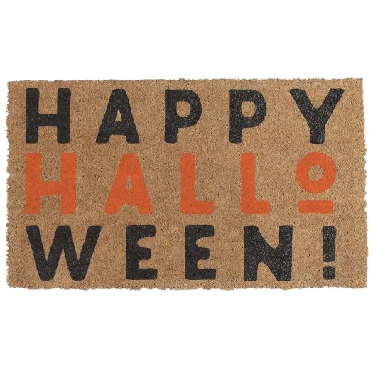 Happy Halloween Rectangular Coir Doormat – 17.75" x 29.5"