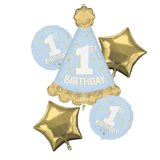 Little Mister Onederful 1st Birthday Balloon Bouquet – 5 Pieces