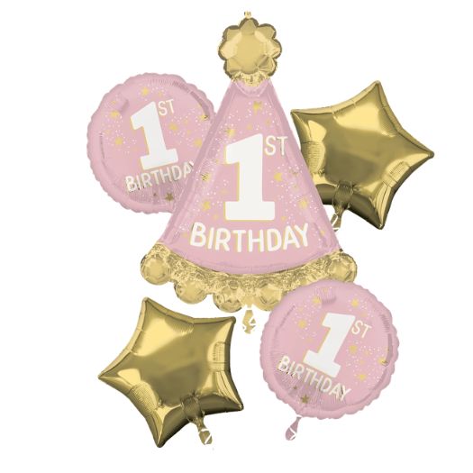Little Miss Onederful 1st Birthday Balloon Bouquet – 5 Pieces