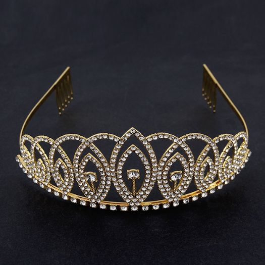 Gold Rhinestone Princess Tiara