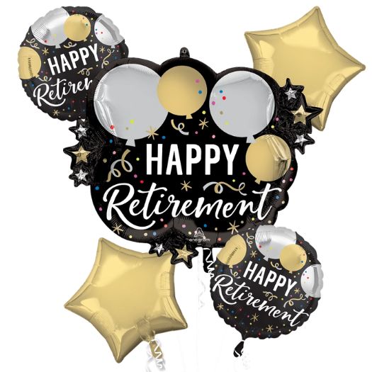 Happy Retirement Balloon Bouquet – 5 Piece