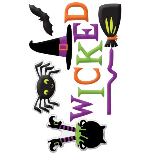 Halloween Wicked Witch Gel Window Clings (1 Sheet)