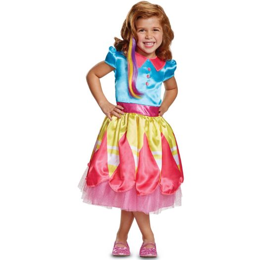Girls' Sunny Day Classic Costume – Dress &amp; Hair Extension L(4-6), Size: (4-6)