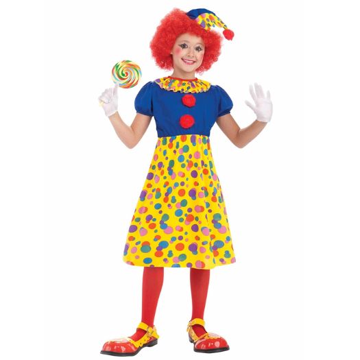 Clown Girl Costume, Child Medium (8-10) Multicolor, Size: M(8-10)