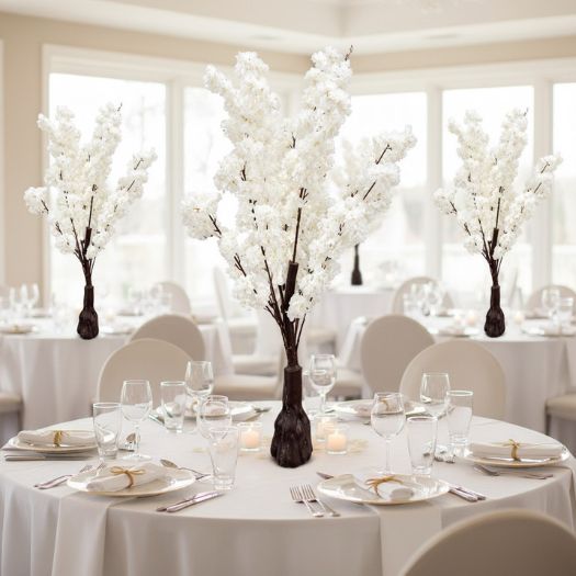 Artificial Cherry Blossom Tree – 57" H, White