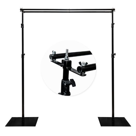 Heavy Duty Double Top Bar Backdrop Stand – 10 Ft