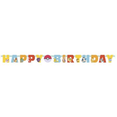 Pokémon “Happy Birthday” 75" Jointed Banner – 75-Inch Party Decoration