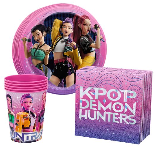K-Pop Demon Hunters Party Tableware Bundle – 48 Pieces