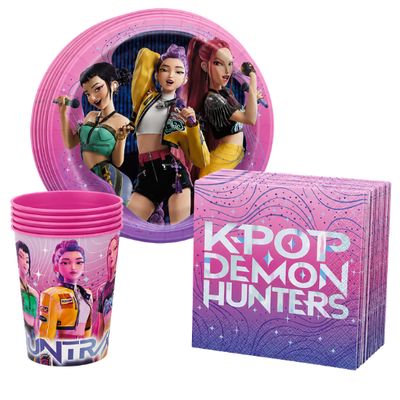 K-Pop Demon Hunters Party Tableware Bundle – 48 Pieces