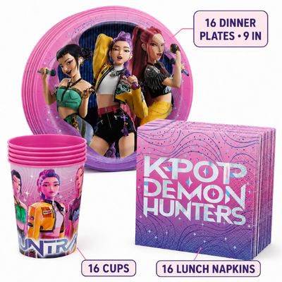 K-Pop Demon Hunters Party Tableware Bundle – 48 Pieces