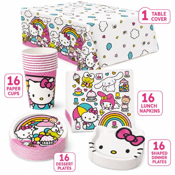 Hello Kitty and Friends Party Tableware Bundle – 65 Pieces
