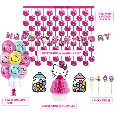 Hello Kitty &amp; Friends Birthday Decoration Bundle – 17 Pieces