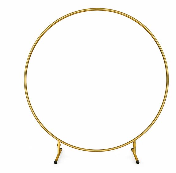 Gold Round Wedding Arch Metal Standv 6ft