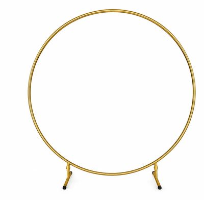 Gold Round Wedding Arch Metal Standv 6ft