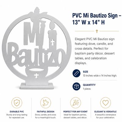 PVC Mi Bautizo Sign – 13" W x 14" H