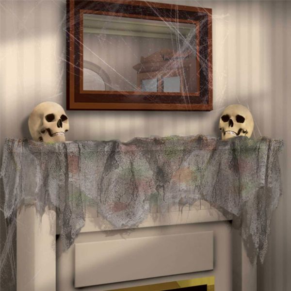 Halloween Grey Gauze Cloth Decoration – UV Black Light Reactive, 2 Pc, 2' x 20'