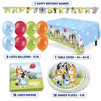 Bluey Birthday Party Tableware & Decoration Bundle – 42 Pieces Bluey Birthday Party Tableware & Decoration Bundle – 42 Pieces