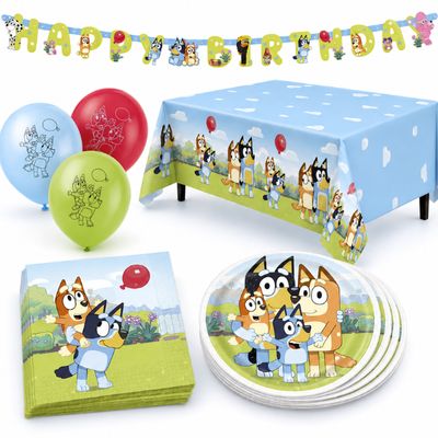 Bluey Birthday Party Tableware &amp; Decoration Bundle – 42 Pieces