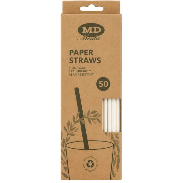 Eco-Friendly Paper Straws – 50 Ct