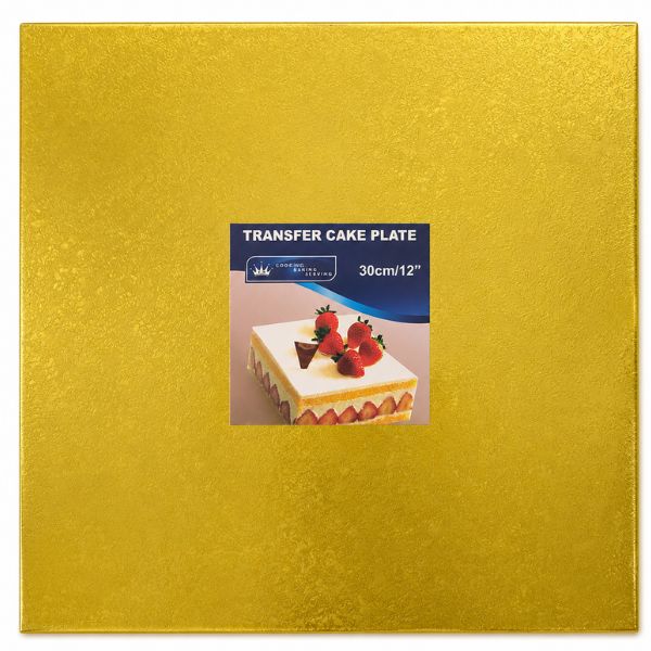 12" Square Cake Drum – 1/2" Thick, Color: Gold