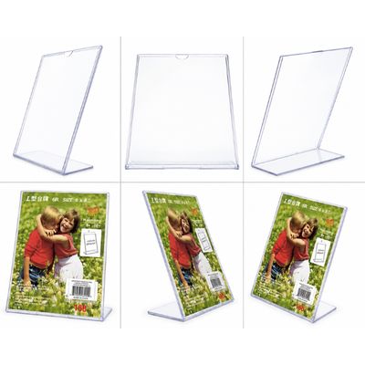 Clear Acrylic L-Shaped Sign Holder – 6" x 8"