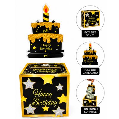 Happy Birthday Pull-Out Money Surprise Gift Box – 5" x 5"