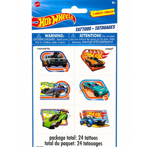 Hot Wheels Temporary Tattoos – 24 Ct