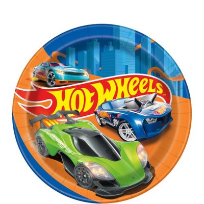 Hot Wheels Round 7" Dessert Plates – 8 Ct