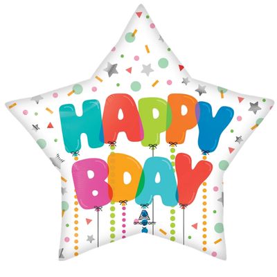 Happy Birthday Balloon Bash Star Foil Balloon – 28" Happy Birthday Balloon Bash Star Foil Balloon – 28"