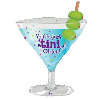 Just a 'Tini Bit Older Martini Glass Birthday Foil Balloon – 35" Just a 'Tini Bit Older Martini Glass Birthday Foil Balloon – 35"
