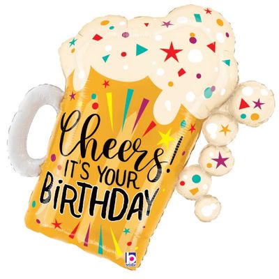 Cheers! It’s Your Birthday Beer Mug Foil Balloon – 27" Cheers! It’s Your Birthday Beer Mug Foil Balloon – 27"