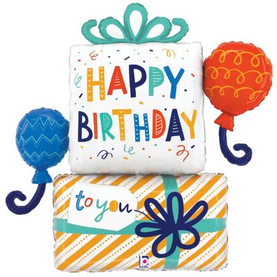 Happy Birthday to You Gift Box Foil Balloon – 35" Happy Birthday to You Gift Box Foil Balloon – 35"