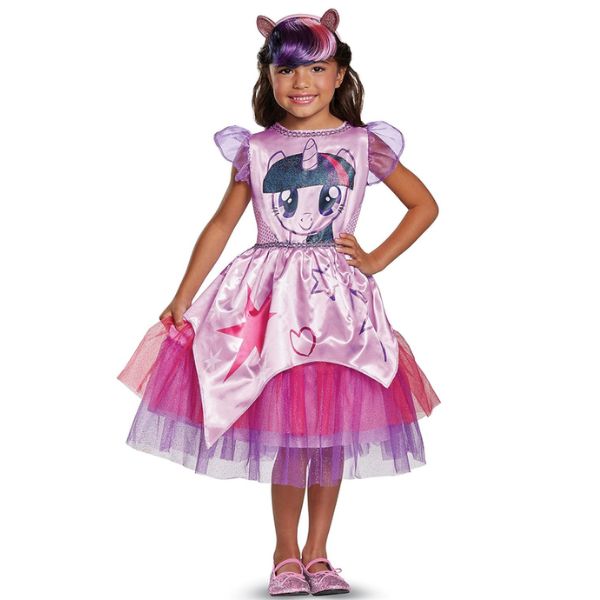 Twilight Sparkle Child Costume – Dress, Headband &amp; Hair Extensions, Size: S(4-6)