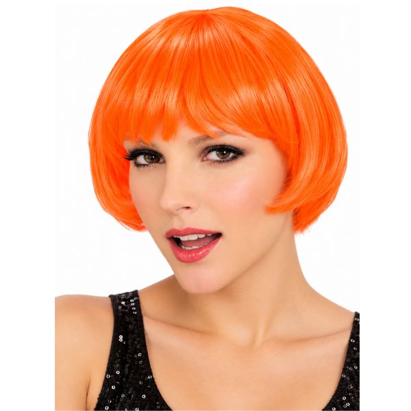 Short Bob Party Wig with Bangs – Adult, Color: Orange