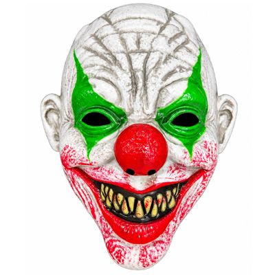 Scary Bloody Clown Plastic Mask – Halloween Costume Accessory