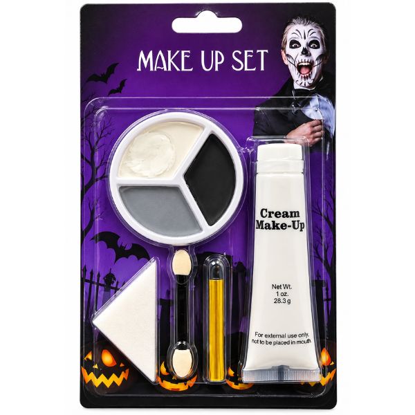 Halloween Skull Face Makeup Set with Cream Makeup &amp; Applicators