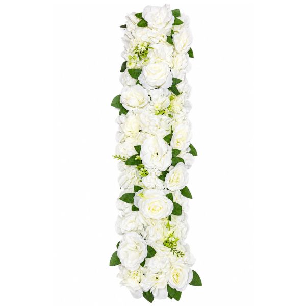 Artificial Flower Panel – Ivory/Cream, 8" H x 36" W