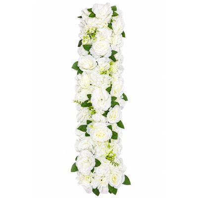 Artificial Flower Panel – Ivory/Cream, 8" H x 36" W