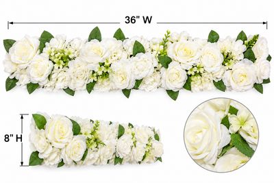 Artificial Flower Panel – Ivory/Cream, 8" H x 36" W
