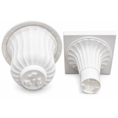 White Plastic Decorative Urn – 2-Piece Assembly, 7" W x 11.5" H