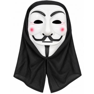 Hooded Guy Fawkes-Style Costume Mask – Assorted Colors
