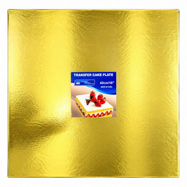 16" Square Cake Drum, Color: Gold