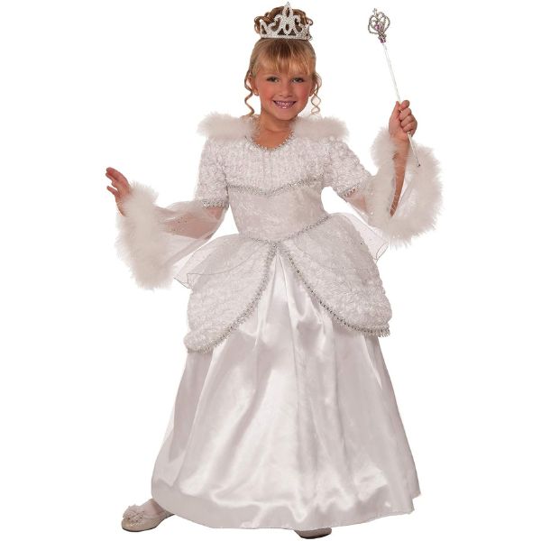 Deluxe Snow Queen Costume Dress – Child Small (4–6), Size: S(4-6)