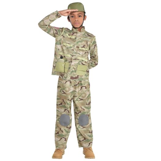 Boys Combat Soldier Costume – Child Small (4–6), Size: S(4-6)