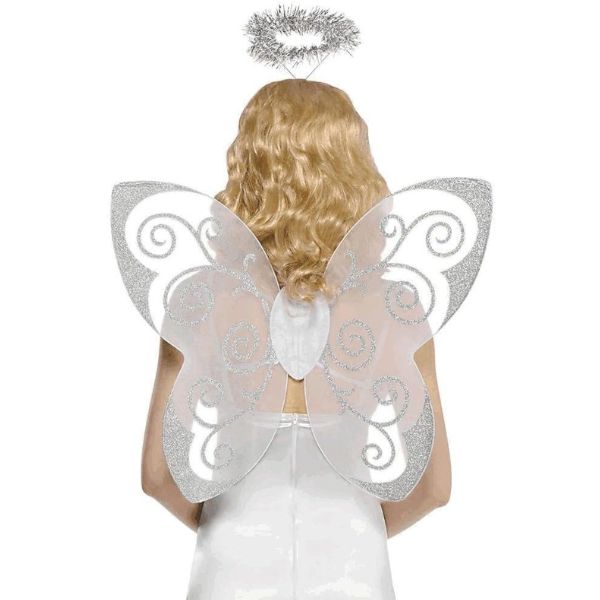 Adult White Angel Accessory Kit – Wings &amp; Halo